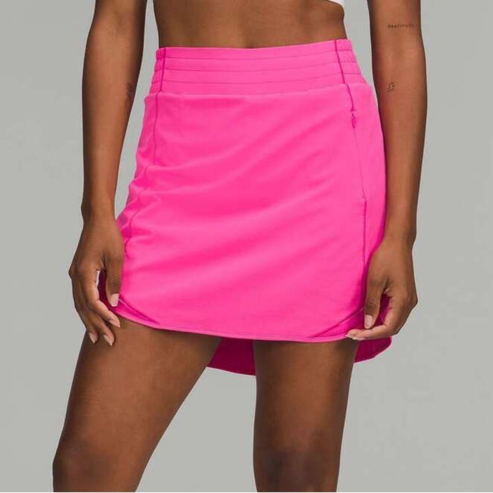 Lululemon SONIC PINK Hotty hot hr skirt *long size 8